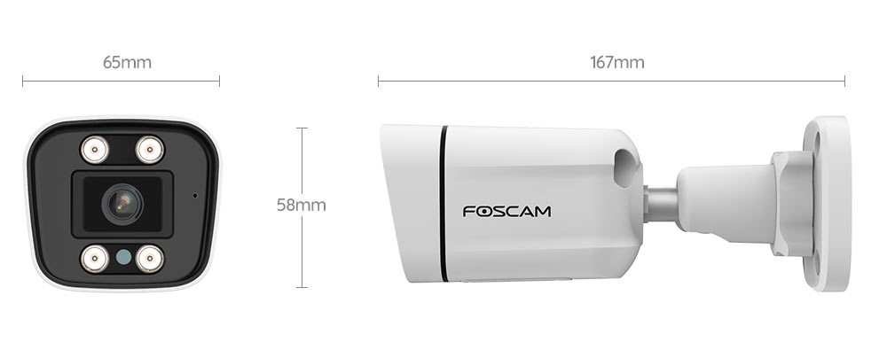  FOSCAM Cámaras IP POE de seguridad 4K 8MP, T8EP UltraHD Cámara  de seguridad de vigilancia para el hogar al aire libre con audio  bidireccional, visión nocturna a color de 66 pies