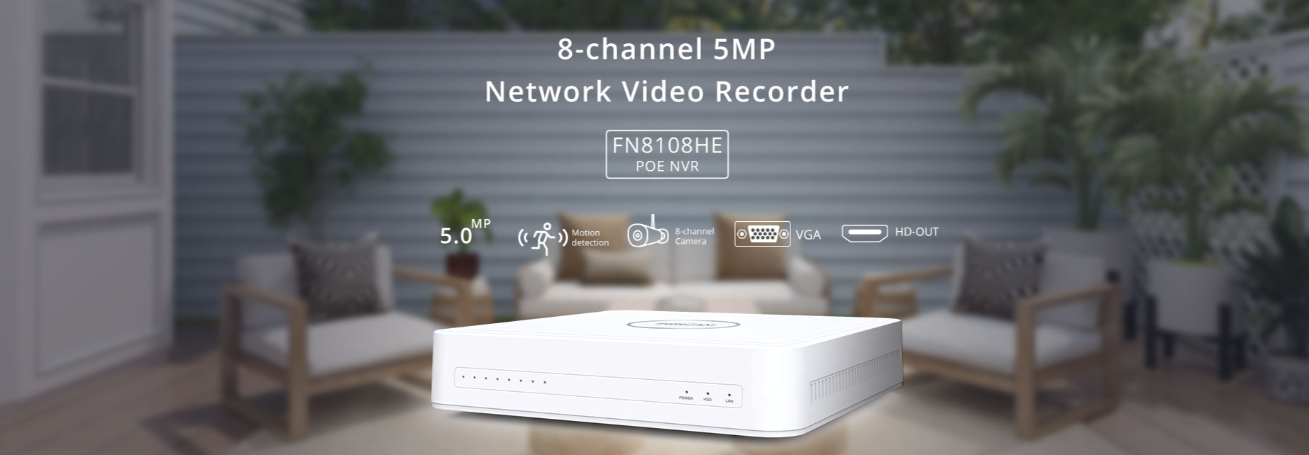 Foscam FN8108HE, 8-kanaals 5MP PoE NVR